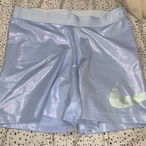 iridescent nike pro shorts, size medium